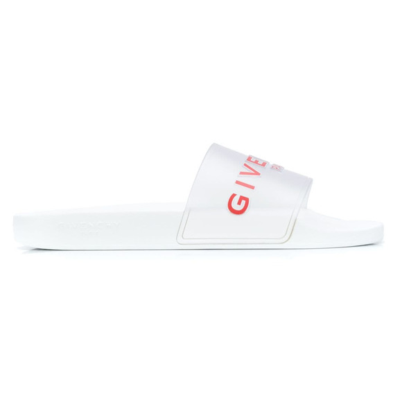 Givenchy Paris White Red PVC Clear Logo Slide On Pool Sandal Flip Flop Flat 39 - Picture 1 of 12